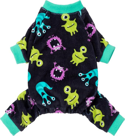 Fitwarm Cute Monster Halloween Dog Pajamas, Funny Costumes for Small Dogs Boy Girl, Festive Pet Clothes, Green, Purple, Black, Small