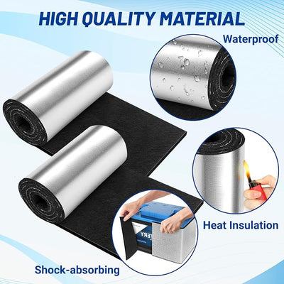 40"x7" Battery Insulation Kit, Universal Car Battery Insulation Blanket, Anti-Conductive Truck Battery Thermal Heat Shield Cover for Cold Weather Battery Protection (Thickness 5mm, 1PCS)