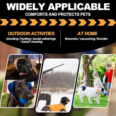 PROHEAR Dog Ear Muffs Hearing Protection for Dogs, NRR 28dB Noise Cancelling Headphones, Easy to Adjust Dog Hearing Protection Earmuffs for Thunder, Hunting, Tourism, Cars, Racing, Medium, Black
