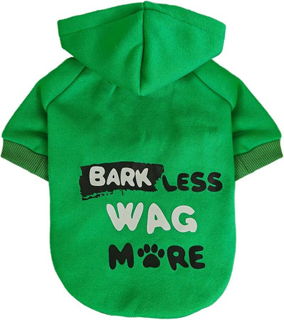 Jecikelon Print Dog Hoodies for Small Dogs, Soft Fleece Puppy Clothes for Pet Cat, Warm Winter Outfits Cold Weather Coats, Cute Sweatshirt Puppies Costume (Green, X-Small)