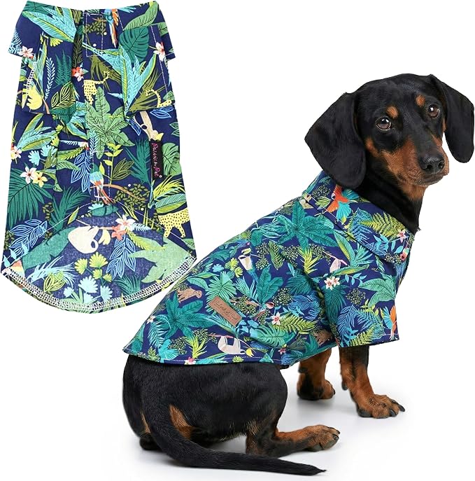 Amazonia Dog Shirt - Cotton Clothes for Large Dogs - Stylish Tropical Dog Outfit - Lightweight and Soft Puppy Clothes - Trendy Tshirts for Dogs - Comfortable Summer Pet Apparel