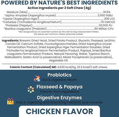 Digestive Enzymes with Probiotics for Dogs - 240 Soft Chews - Supports Healthy Digestive Tract, Helps Nutrient Absorption and Food Digestion - Dog Fiber and Gut Health Supplement (2 Packs of 120)
