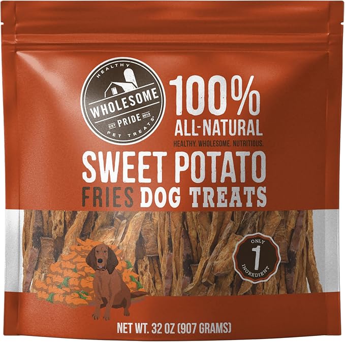 Healthy Sweet Potato Fries – Sensitive Stomach Dog Treats, No Preservatives, Single-Ingredient, No Grain, 32 oz