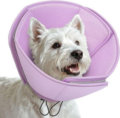 AOFITEE Dog Cones for Medium Dogs, Soft Dog Cone Collar After Surgery, Adjustable Cone for Dogs to Stop Licking, Breathable Pet E-Collar Alternative for Wound Healing(Purple,Medium)