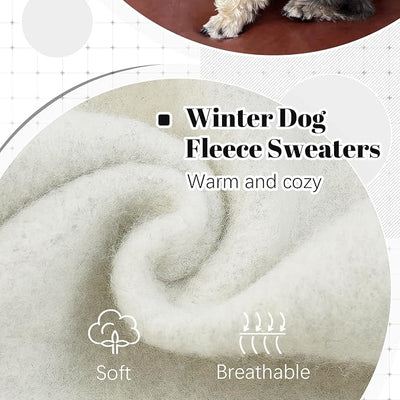 FUAMEY Dog Hoodie, Winter Dog Fleece Sweater, Pet Warm Sweatshirt with Pocket, Soft Warm Christmas Outfit, Puppy Vest with Leash Hole for Small, Medium, Large Dogs, Grey XS