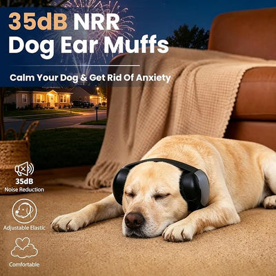 Dog Ear Muffs for Noise Protection - 35dB NRR Noise Cancelling Headphones for Dogs