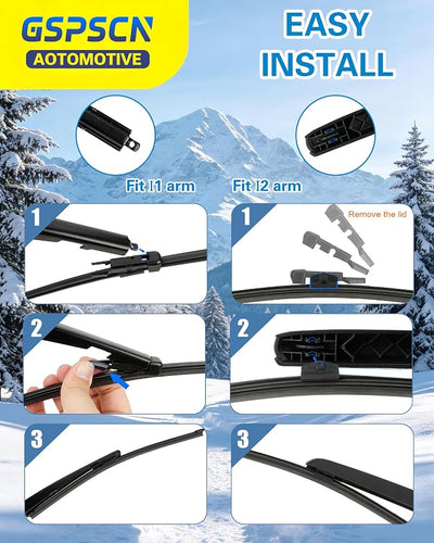 GSPSCN 13" Rear Wiper For BMW X1 X2 2023-2010 /INFINITI QX30 2019-2017 /Land Rover Discovery 2024-2017，Range Rover Velar 2024-2018 /Lincoln Aviator 2022-2020 Rear Windshield Wiper Blade (13-i)