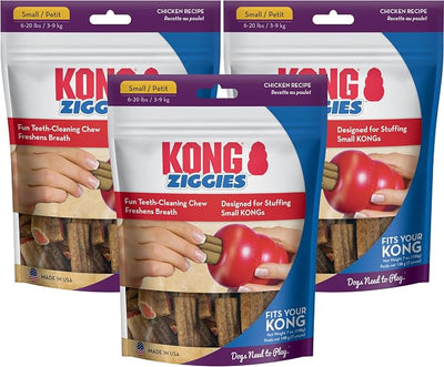 KONG Ziggies - 3 Pack Small - Dental Treat Sticks for Dogs (Chicken)