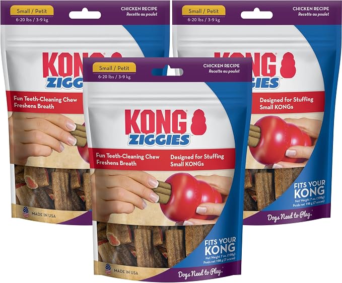 Ziggies - 3 Pack Small - Dental Treat Sticks for Dogs (Chicken)