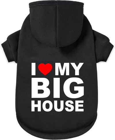 Dog Sweater Dog Hoodie Cold Weather Coat Hooded Sweatshirt for Puppies,Cats, Small Medium Large Dogs (Black(House), Large/X-Large)
