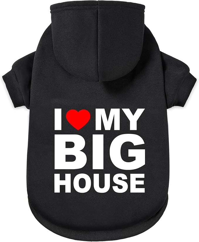 Dog Sweater Dog Hoodie Cold Weather Coat Hooded Sweatshirt for Puppies,Cats, Small Medium Large Dogs (Black(House), X-Large)
