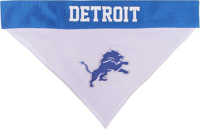 Pets First NFL Detroit Lions Reversible Bandana Size XX-Large for Dogs & Cats. 2 Sided Sports Bandana, Premium Embroidery Team Logo, Many NFL Teams Available