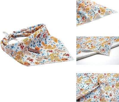 Lionheart Glory Maple Leaf Bandana 1 Pack Washable Soft Scarf, Square Adjustable for Girl or Boy, Medium Large Dogs