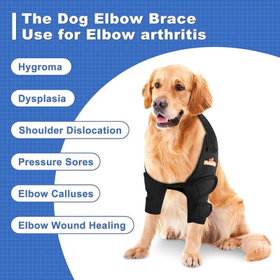 NeoAlly Dog Elbow Brace Protector Pads for Canine Elbow and Shoulder Support Elbow Hygroma, Dysplasia, Osteoarthritis, Elbow Calluses, Pressure Sores and Shoulder Dislocation - XS Pair