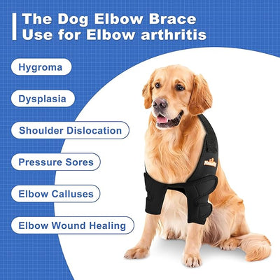 NeoAlly Breathable Dog Elbow Brace Protector Pads for Canine Elbow and Shoulder Support Elbow Hygroma, Dysplasia, Osteoarthritis, Elbow Calluses, Pressure Sores and Shoulder Dislocation (Right Small)