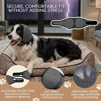 HOFi Noise-Protection Ear Covers for Dog: Calms Dogs in 3 Minutes by Reducing Loud Noise Impact During Fireworks/Thunderstorms/Vet Visits - Anxiety Relief for Medium Breeds Beagle/Cocker/Border
