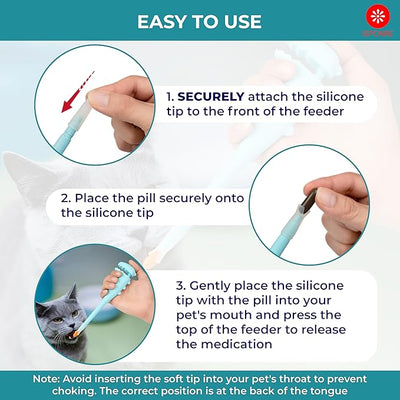 Pet Pill Shooter & Liquid Medicine Syringe for Dogs and Cats, Safe & Easy Pill Popper with Soft Silicone Tips, Pet Piller, Medication Feeder, Pill Pusher Dispenser for Pets Puppy Bird Feeding