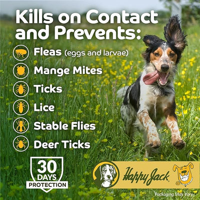 Happy Jack Kennel Dip Dog Flea & Tick Treatment – Professional-Grade Parasite Control Spray for Puppies & Dogs, Kills Fleas, Mange, Lice & Ticks, 30-Day Protection, Indoor/Outdoor Use, (4 oz)