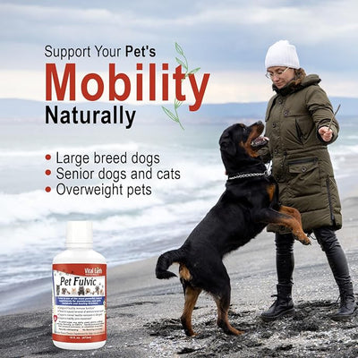 Vital Earth Minerals Pet Fulvic – 70+ Trace Minerals for Pet Health, Joint Supplement, Allergy Relief for Cats, Dogs & Farm Animals, 16 Oz