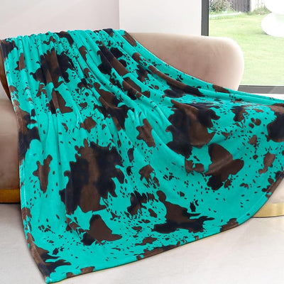 Teal Blankets Twin Size - Soft Warm Turquoise Blue Fleece Throw Blanket for Couch Bed Sofa Travel 60x80 inches