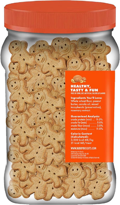 Buddy Biscuits Crunchy Medium Dog Treats, Peanut Butter, 20 oz. Jar