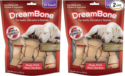 DreamBone Vegetable & Chicken Dog Chews,Rawhide Free,Small,10-Count,(Pack of 2)