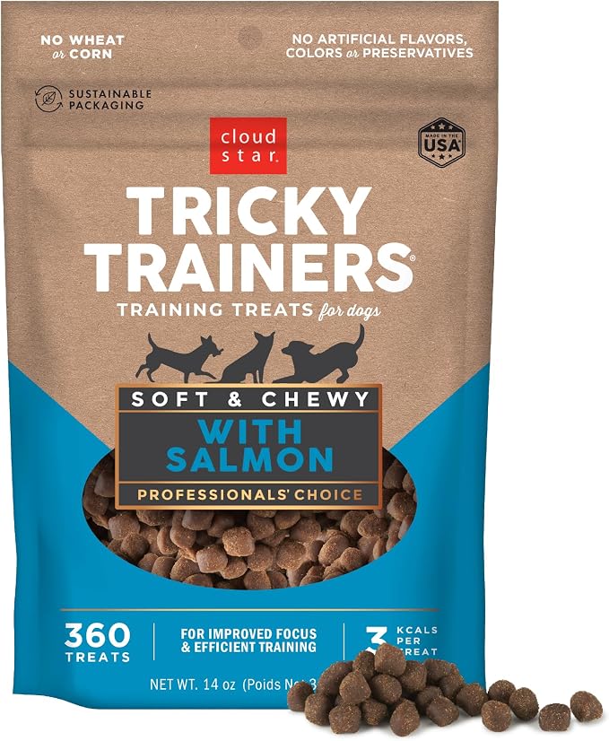 Tricky Trainers Chewy Dog Treats, Salmon, 14 oz. Pouch