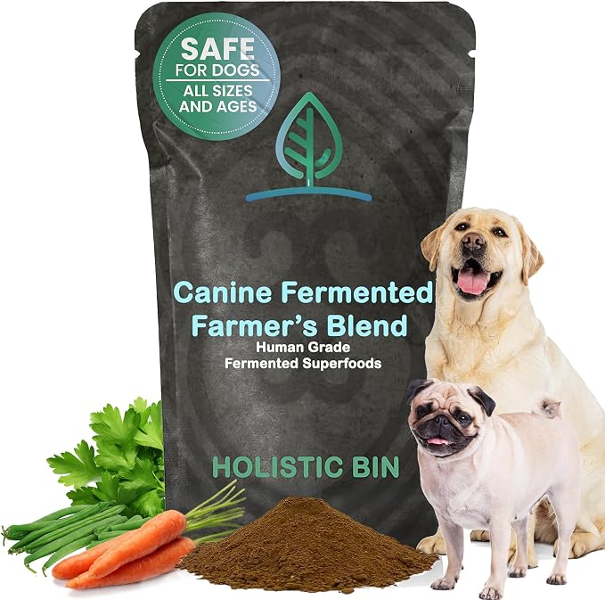 Canine Fermented Farmer's Blend | Nutrient-Rich Dog Food Toppers | Plant-Based Supplements for Pets Gut Flora | Pumpkin, Spinach, Fruit and Vegetables Powder Mix | Fermented Blend (50g)