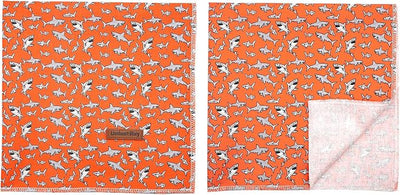 Lionheart Glory Bandana Kerchief - Washable Soft Scarf, Shark Square Adjustable for Girl or Boy, Medium Large Dogs - 1 Pack