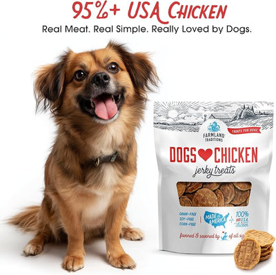 Farmland Traditions Dogs Love Chicken Jerky Dog Treats with Only 3 Ingredients and No Fillers, 1 Pound (Pack of 1)