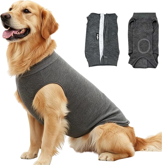 Dog Recovery Suit for Surgery – Soft Cotton Anti-Lick Onesie for Pets, E-Collar Alt for Abdominal Healing, Full Body Protective Shirt - Please Check Size Chart Carefully Before Buying (X-Large)