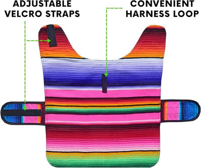 Dog Clothes - Handmade Dog Poncho from Authentic Mexican Blanket by Baja Ponchos (Pink, XXL)
