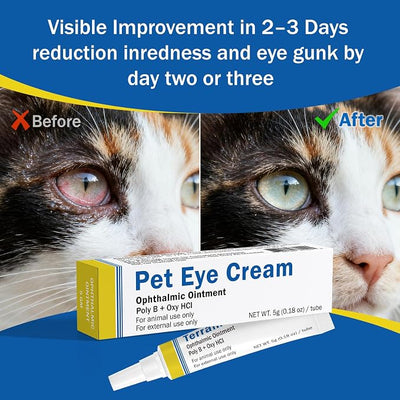Pet Eye Health Cream for Cats, Dogs, Cattle, Sheep, Horses, Birds, and Puppies, Kitten - 1 Tube 5g