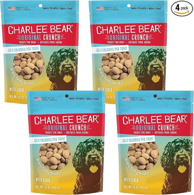 Original Crunch Dog Training Treats, Liver Flavor, 3 Calories Each, Low Calorie Natural Rewards for Puppies to Adult Dogs, Made in USA, 16 oz (4-Pack)