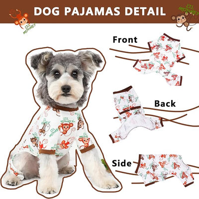 Dog Pajamas Spring Summer Dog Clothes for Small Medium Dogs Girl Boy Cute Soft Puppy Pjs Clothes Doggie Onesies Cat Pet Jammies Outfit (Brown,XL)
