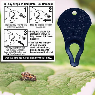 The Original Tick Key - Tick Detaching Device - Portable, Safe and Highly Effective Tick Detaching Tool 3 Pack (Assorted)