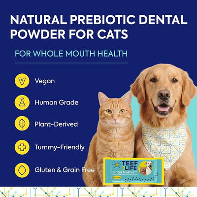 TEEF for Life Protektin42K Prebiotic Pet Dental Powder Refill - 1 Packet | 30 Servings, 3-Ingredient Tasteless Natural Water Additive for Dogs & Cats, For Teeth Cleaning, Bad Breath, Tartar & Plaque