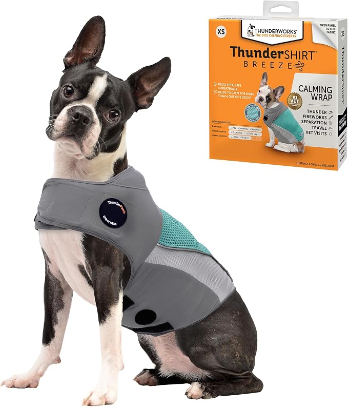 Breeze for Dogs, X-Small, Aqua, Extra Breathable Mesh Fabric, Dog Anxiety Relief Vest for Every Day Stress & Calming During Thunder Storms and Fireworks