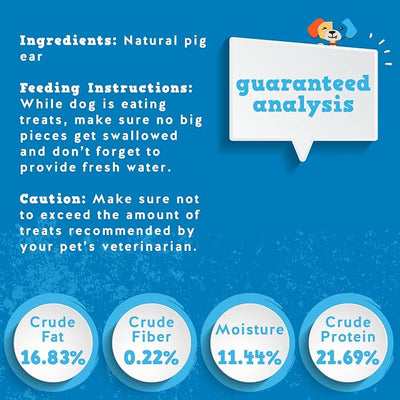 Jack&Pup Half Pig Ears for Dogs (30 Pack) - All Natural Single Ingredient Pigs Ears Halves - Premium Dog Ear Treat - Dog Chew Treats for Large and Small Breeds