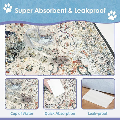 SCLOSE Washable Pee Pads for Dogs Large 2 Pack, 48" x 48" Reusable Puppy Pads Waterproof Dog Rugs, Super Absorbent, Leakproof, Dog Crate Pad, Playpen Mat, Whelping Pads, Vintage Medallion