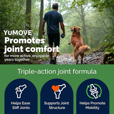 YuMOVE Advanced Vet Strength Hip & Joint Supplement for Dogs - ActivEase Green Lipped Mussel, Glucosamine, Hyaluronic Acid & Omega 3 for Serious Mobility Support (90ct Chews, Advanced Strength)