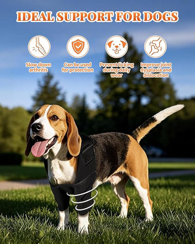 Petanims Dog Front Leg Brace - Knee/Carpal/Wrist Support for Dogs, Adjustable Dog Elbow Brace with Shoulder Support, Reflective Dog Elbow Protector for Pain Relief & Better Recovery, Small
