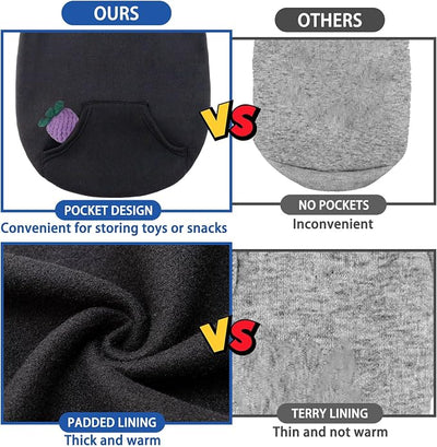 SCENEREAL Dog Hoodie Sweaters for Small Medium Large Size Dogs, Fleece Pet Sweatshirt with Hat and Pocket,Soft Cold Winter All Weather Puppy Clothes for S to XL Sized Dogs,Black (XS)