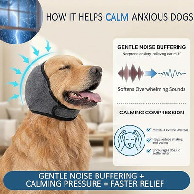 MCTOURY Noise-Protection Ear Muffs for Dogs: Fast Calms Dogs in 1 Minute | Noise Reduction During Fireworks/Thunderstorms - Anxiety Relife Ear Covers for Large Breeds Golden/Lab/Shepherd