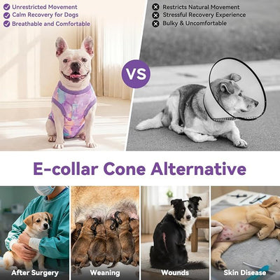 cyeollo Dog Surgery Recovery Suit, Breathable Surgical Suit for Dogs Female Male After Spayed Neuter, Anti-Lick Dog Onesie Body Suits for Wounds Protection, Soft Cone Alternative, Tie Dye M
