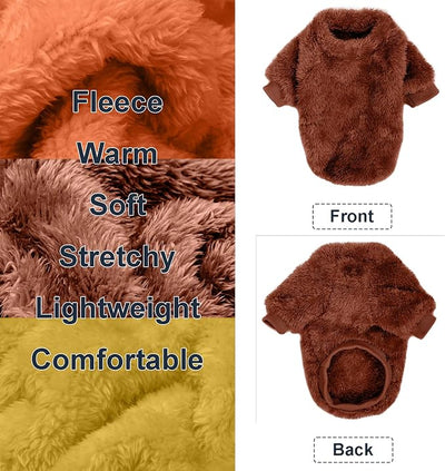 Dog Sweater, 3 Pack Dog Sweaters for Small Dogs, Dog Clothes for Small Dogs Girl Boy, Ultra Soft and Warm Puppy Sweater Dog Coat for Winter Christmas (Orange+Coffee+Yellow, X-Small)