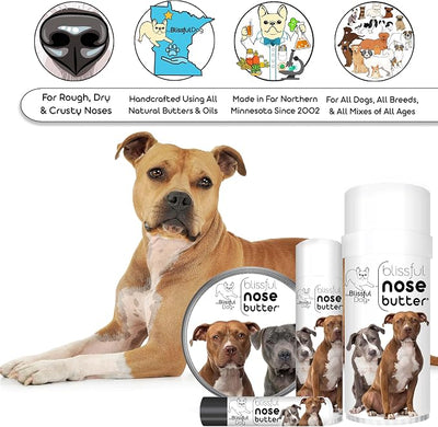 The Blissful Dog American Staffordshire Terrier Nose Butter, Versatile Dog Nose Balm for Dry Nose, Handcrafted Nose Moisturizer, Easy-to-Apply Dog Essentials, Unscented, 0.50 oz.