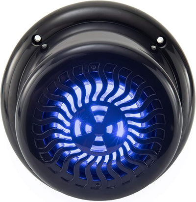 RecPro RV Flush Mount Speaker | Exterior 5.25" Black Wavy Blue LED | Waterproof (2 Pack)
