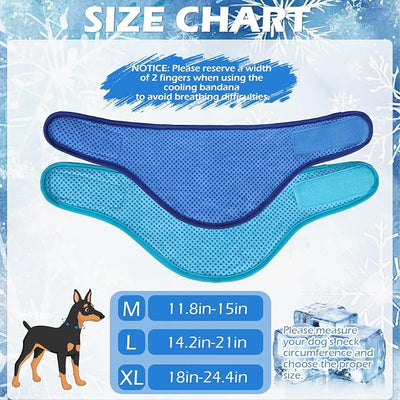 EXPAWLORER Dog Cooling Bandana - 2 Pack Instant Cooling Dog Bandanas, Chill Out Pet Cool Scarf Summer Essentials Ice Neck Cooler Wrap, Prevent Sunstroke for Small Medium Large Dogs, Blue Navy M