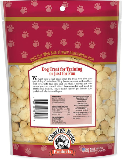 Charlee Bear Original Crunch Beef Liver Dog Treats,16 oz - Made in The USA,Natural Training Treats for Dogs,(Pack of 2)